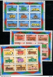 Gambia 1991 6  Mini sheets  MNH The World of the Caboose 12227