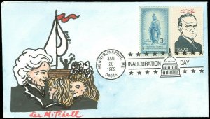 1989 Kennebunkport, LEE MITCHELL HANDPAINTED Bush Family in Stamp Design, #2219b
