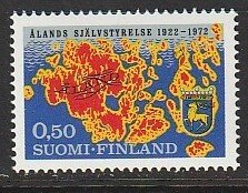 1972 Finland - Sc 516 - MNH VF - 1 single - Map and Arms of Aland