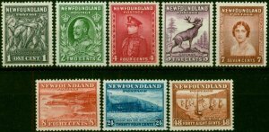 Newfoundland 1932-38 Set of 8 SG222-228c V.F MNH