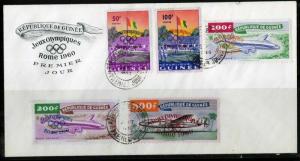 Guinea Stamps # 201-2 & C24-6 XF USED On Cover First Day