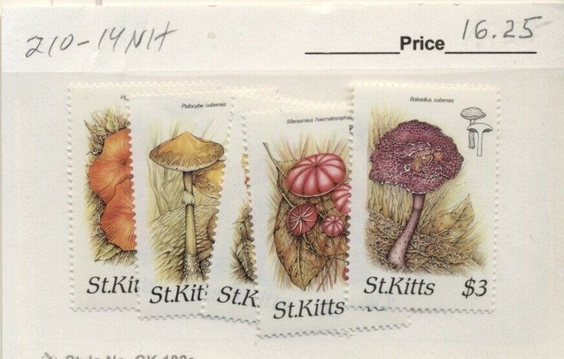 ST KITTS #210-14, Mint Never Hinged, Scott $16.25