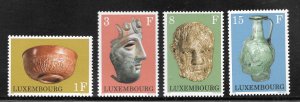 Luxembourg Scott 508-11 MNHOG - 1972 Archaeological Objects Set - SCV $2.25