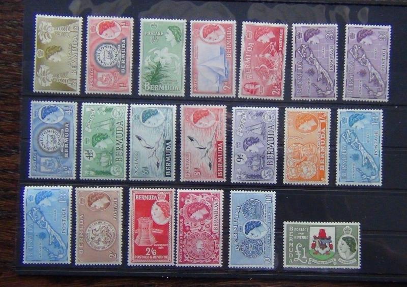 Bermuda 1953 - 62 set complete to £1 LMM SG135 - SG150 Cat £130