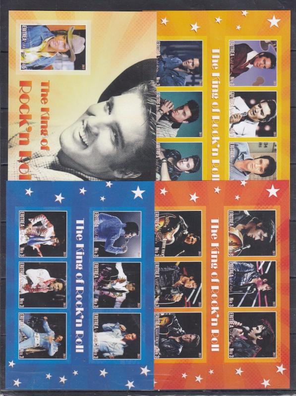 4pcs Music Famous people Elvis Presley Rock'n Roll Imperf  (private issue) FGA