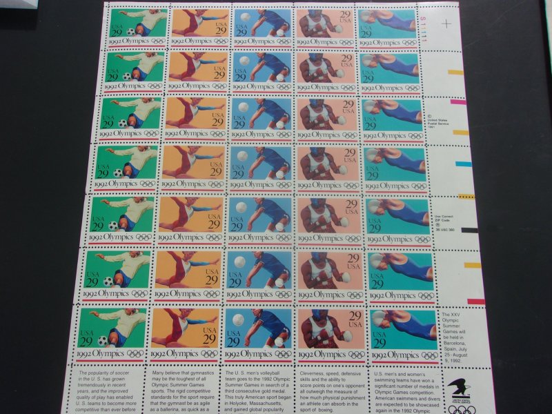 U.S. Full Sheet Sc. #2637 / 2641 Summer Olympics L46