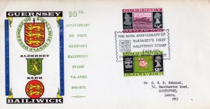 Guernsey 1971 The 30th.Anniv. of Guernsey's First Halfpenny Stamp Cover