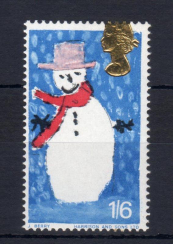 1/6 CHRISTMAS 1966 (NON-PHOSPHOR) UNMOUNTED MINT + GOLD COLOUR SHIFT