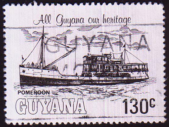 Guyana SG#1130 Used - 1983 130c. - Boats and Ships, Rivers