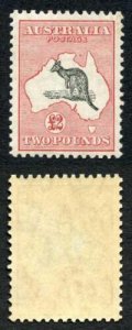 Australia SG138 Two Pounds Kangaroo Wmk C of A just a trace of a hinge mark 