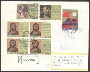 Vatican Sc# 487-491 FDC (f) REG. AIR MAIL 1970 Pope Paul VI Ordination 50th