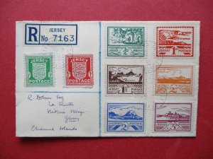 SG1 - SG8 Jersey on Registered Cover George VI 1941-1943 Used 