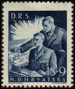 Croatia B67 - Mint-H - 18k+9k Officer Instruction Corpsman (1944) (cv $0.50)