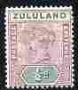 Zululand 1894-96 QV Key Plate 1/2d with light cds cancel ...