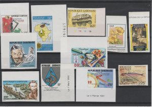 Gabon 1990 - 2010 Lot 11 x IMPERF Coat of Arms Flower Fish Card Garner