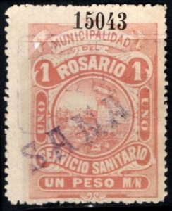 1905 Argentina Santa Fe Rosario Municipal Revenue 1 Peso Prostitute Tax