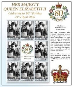 St. Vincent 2006 - SC# 3500 Queen Elizabeth 1st Radio Broadcast - Sheet of 8 MNH