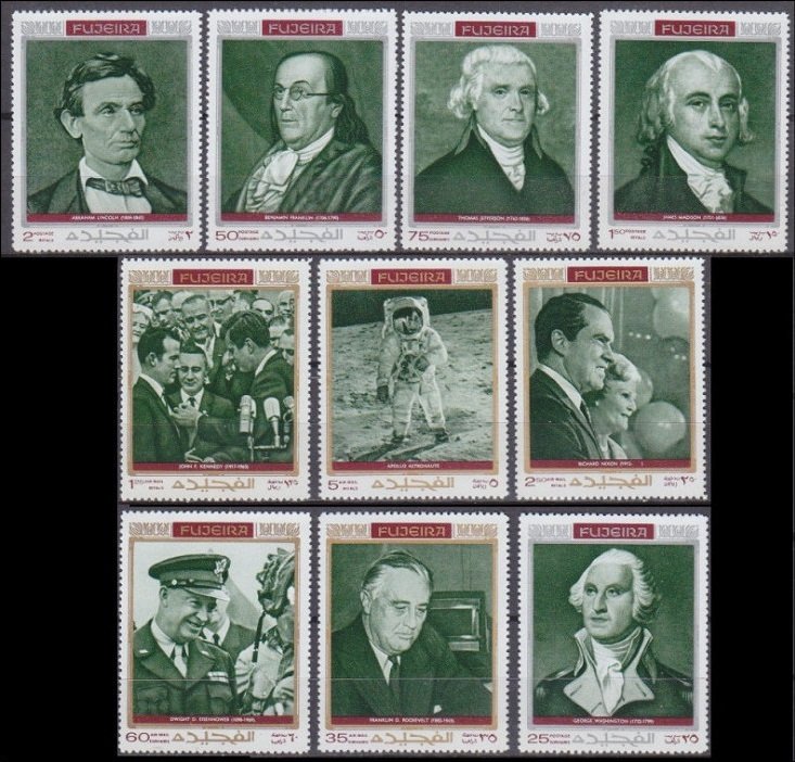 1970 Fujairah 485-494 Presidents, astronauts and Apollo XI. 8,50 €