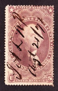 US R84c $2.50 Inland Exchange Used w/ Manuscript Cancel (001)