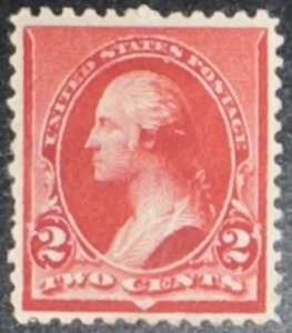 Scott #220 1890 2¢ George Washington unused HR VF centering