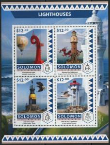 SOLOMON ISLANDS 2016 LIGHTHOUSES SHEET MINT NH