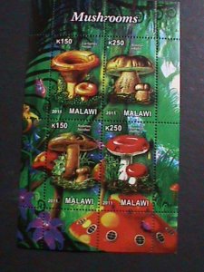 MALAWI -2011-COLLECTIBLES-COLORFUL BEAUTIFUL LOVELY MUSHROOMS-MNH S/S VF