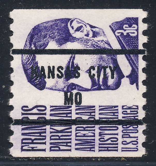 Kansas City MO, 1297-81 Bureau Precancel, 3¢ coil Parkman