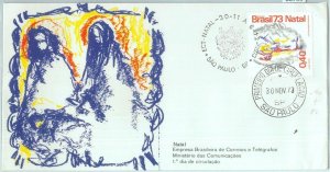 86799 - BRAZIL- Postal History -  FDC COVER 1973 - RELIGION Christmas