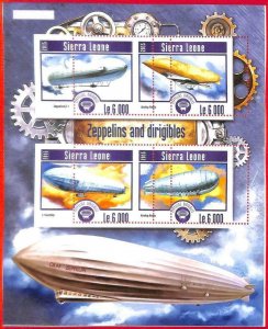 A4713 - SIERRA LEONE - ERROR MISPERF, Miniature s: 2015, Zeppelins, Dirigibles