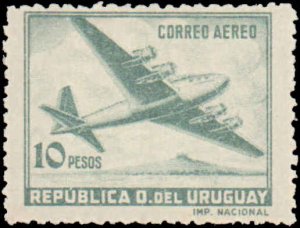 Uruguay #C164, Incomplete Set, High Value, 1952-1959, Hinged