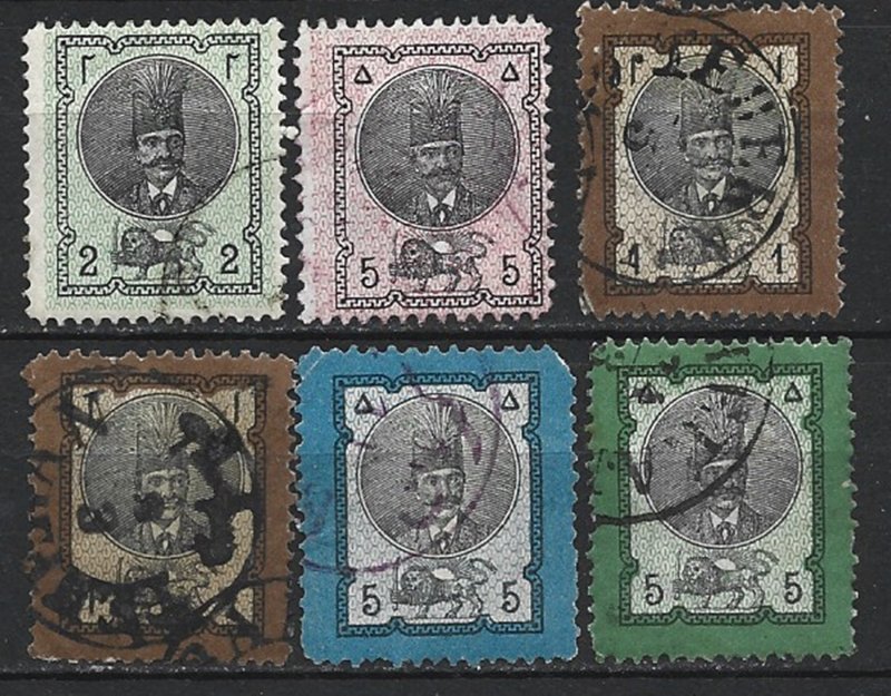 COLLECTION LOT 8224 IRAN 6 STAMPS 1876+ CV+$32