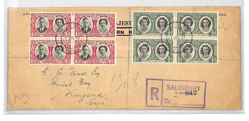 BM368 South Rhodesia 1947 Knysna Salisbury Cape Cover {samwells-covers}PTS