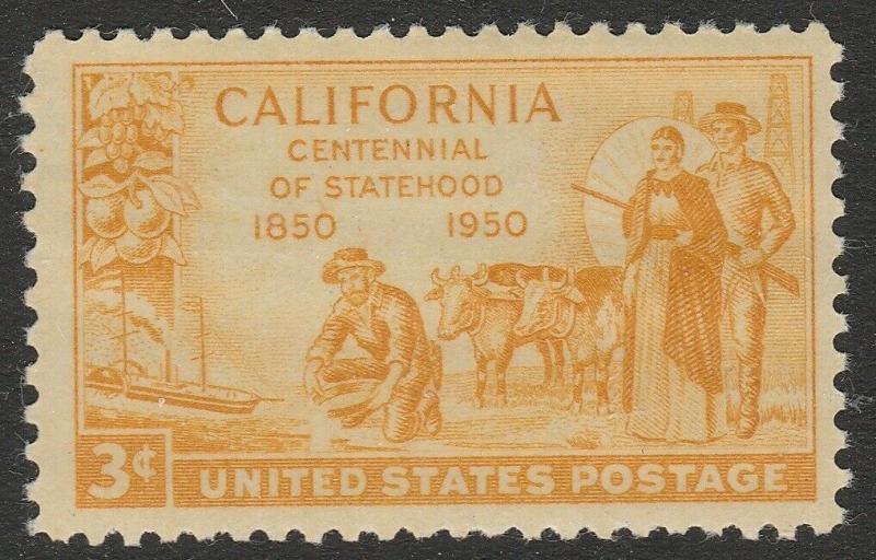 US 997 Statehood California 3c (1 stamp) MNH 1950 