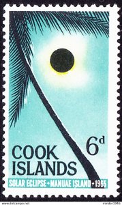 COOK ISLANDS 1965 QEII 6d Black, Yellow & Light Blue SG174 MH