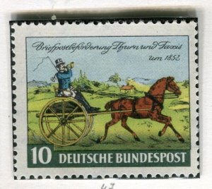 GERMANY WEST; 1952 early Thurn Taxis issue fine Mint hinged 10pf. value