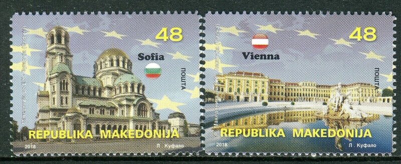 178 - MACEDONIA 2018- Macedonia in the European Union - Sofia - Vienna - MNH Set