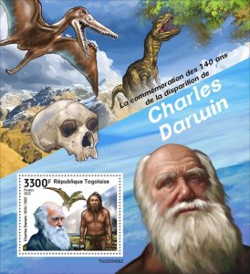 TOGO - 2022 - Charles Darwin - Perf Souv Sheet - Mint Never Hinged