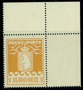 GREENLAND #Q8a (P11) 1kr Pakke Porto, og, NH, VF, Facit $95.00