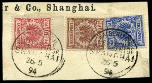 German Colonies, German Offices in China #Mi. V47b, V48d, V50c Cat€150+, 18...