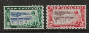 New Zealand Scott catalog # B32-B33 Unused Hinged See Desc