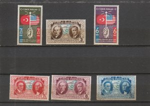 Turkey  Scott#  817-822  MH  (1939 U.S. Constitution, 150th Anniversary)