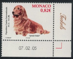 Monaco Dachshund Intl Dog Show Monte Carlo Corner Date 2005 MNH SG#2698