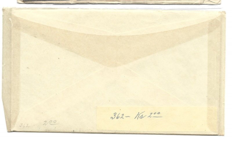 Denmark Scott 356 5-ore surcharge on 7 ore issue - block on first day cover