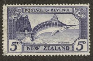 New Zealand Scott 192 wmk 61 used striped Marlin fish CV$20