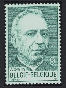 Belgium 150th Birth Anniversary of Fr Adolf Daens social reformer 1989 MNH