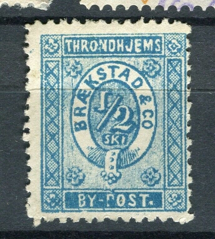 NORWAY; THRONDHJEMS 1860s- early classic By Post Local Imperf issue 