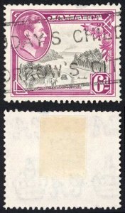 Jamaica SG128aa 6d Perf 12.5 Variety Doubling top left