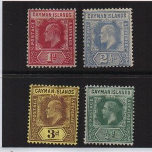 Cayman Islands 1907/8 SG26, SG26, SG28 & SG41 all mounted mint