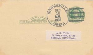 United States Oregon Bonneville 1935 4c-bar  1900-1973  Postal Card  Philatelic.