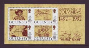 Guernsey Sc 470a 1992 Columbus Europa stamp sheet mint NH